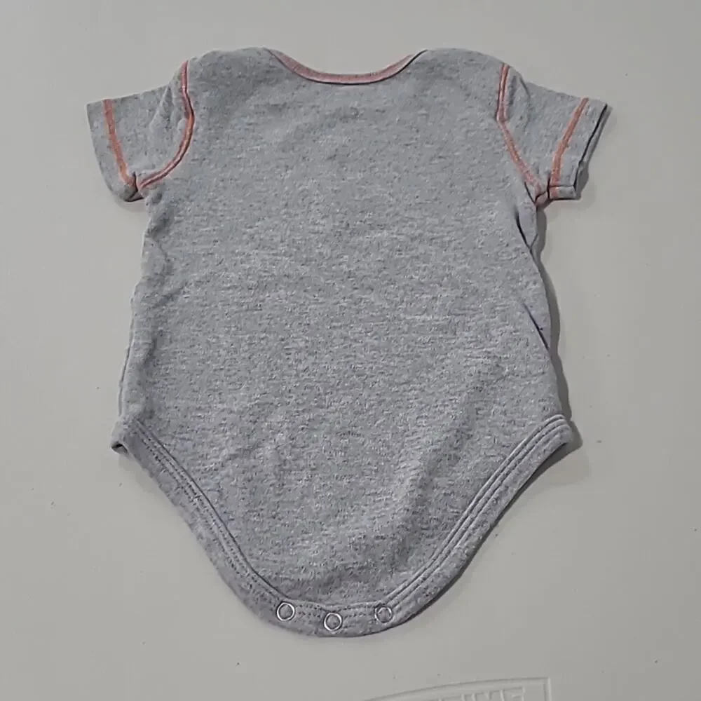 NFL Team Apparel SZ 6/9M Denver Broncos One Piece Bodysuit Football Player Grey
